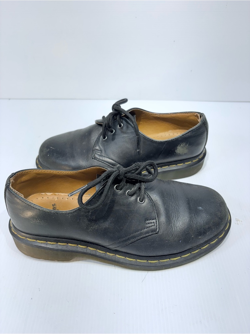 Dr. Martens Black Leather 3-Eye Derby Shoes - Women's Size 7